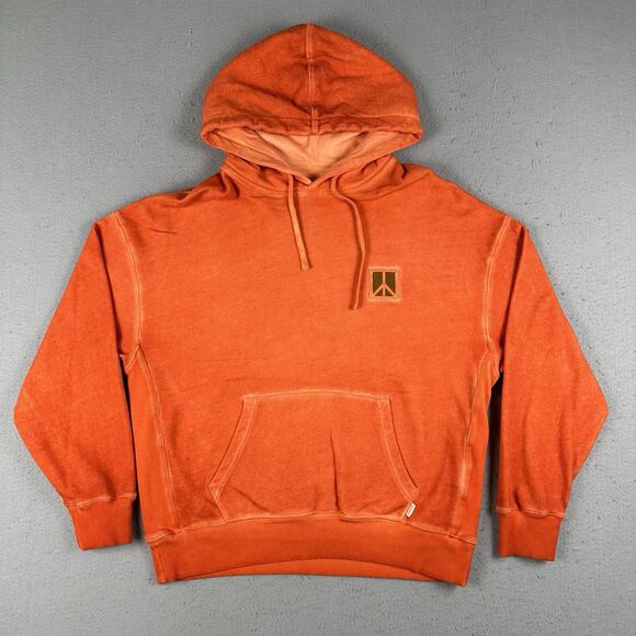 Saturdays NYC Hoodie Small Grande Peace Hyper Orange Long Sleeve Drawstring - Picture 1 of 16